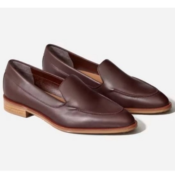 Everlane The Modern Leather Loafer 5 Burgundy Brown Flat Office Career